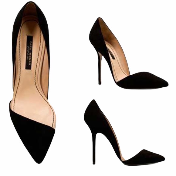 Zara | Shoes | Rare Zara Asymmetric Court Suede Stiletto Heels 8 | Poshmark